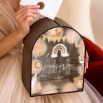 Κουτί Ευχών Βάπτισης Premium σε Σχήμα Καμάρα με Όνομα