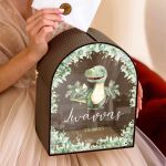 Διακοσμητικό Κουτί Ευχών Βάπτισης σε Σχήμα Καμάρα με Όνομα
