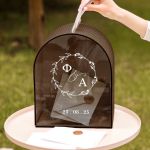 Κουτί Ευχών από Ξύλο για Γάμο με Μονογράμματα