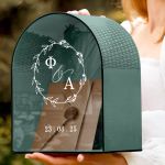 Κουτί Ευχών από Ξύλο για Γάμο με Μονογράμματα