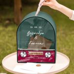 Γαμήλιο Κουτί Ευχών σε Σχήμα Καμάρα με Ονόματα