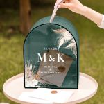 Κουτί Γάμου για Ευχές Καμάρα με Μονογράμματα και Ημερομηνία