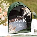 Κουτί Γάμου για Ευχές Καμάρα με Μονογράμματα και Ημερομηνία