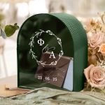 Κουτί Ευχών από Ξύλο για Γάμο με Μονογράμματα