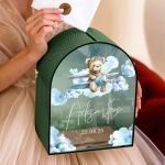 Premium Κουτί Καμάρα Ευχών Βάπτισης με Όνομα και Ημερομηνία