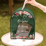 Γαμήλιο Κουτί Ευχών σε Σχήμα Καμάρα με Ονόματα