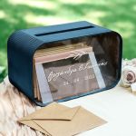 Ξύλινο Ορθογώνιο Premium Κουτί Ευχών Γάμου με Όνοματα