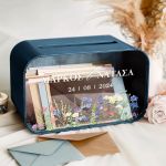 Γαμήλιο Κουτί Ευχών σε Ορθογώνιο Σχήμα με Ονόματα