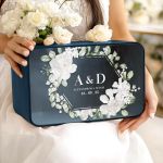 Κουτί Ευχών Ξύλινο Γάμου με Ορθογώνιο Σχήμα και Ονόματα