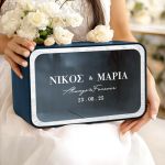 Γαμήλιο Κουτί Ευχών με Ονόματα σε Ορθογώνιο Σχήμα