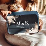 Κουτί Γάμου για Ευχές σε Ορθογώνιο Σχήμα με Ονόματα