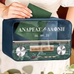 Γαμήλιο Κουτί Ευχών σε Ορθογώνιο Σχήμα με Ονόματα