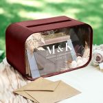 Κουτί Γάμου για Ευχές σε Ορθογώνιο Σχήμα με Ονόματα