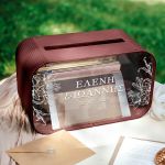 Κουτί Ευχών για Γάμο Ορθογώνιο από Ξύλο με Ονόματα