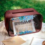 Κουτί Ευχών Γάμου Ξύλινο Ορθογώνιο με Ονόματα