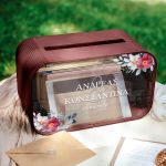 Κουτί Γάμου Προσωποποιημένο Ξύλινο για Ευχές με Ονόματα