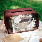 Κουτί Ευχών Ξύλινο Γάμου με Ορθογώνιο Σχήμα και Ονόματα