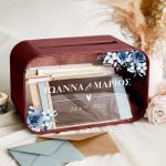 Κουτί Γάμου Ευχών Ξύλινο Εξατομικευμένο σε Σχήμα Ορθογώνιο