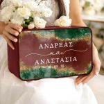 Κουτί Ευχών Ξύλινο Προσωποποιημένο Γάμου σε Ορθογώνιο Σχήμα