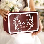 Κουτί για Ευχές Γάμου Ορθογώνιο, Προσωποποιημένο με Ονόματα