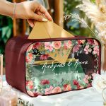 Κουτί Ευχών για Γάμο Ορθογώνιο με Ονόματα και Ημερομηνία