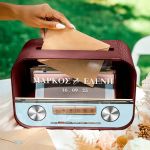 Κουτί Γάμου Ορθογώνιο για Ευχές με Ονόματα και Ημερομηνία