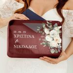 Κουτί για Ευχές Γάμου Ορθογώνιο με Ονόματα και Ημερομηνία
