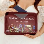 Γαμήλιο Κουτί Ευχών σε Ορθογώνιο Σχήμα με Ονόματα