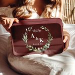 Γαμήλιο Κουτί Ευχών Ξύλινο Προσωποποιημένο σε Ορθογώνιο Σχήμα