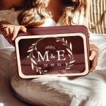 Κουτί Ευχών Γάμου με Μονογράμματα και Ημερομηνία