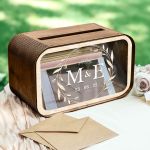 Κουτί Ευχών Γάμου με Μονογράμματα και Ημερομηνία