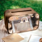 Κουτί Ευχών Βάπτισης Premium σε Σχήμα Ορθογώνιο με Όνομα