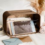 Κουτί Γάμου Ξύλινο για Ευχές σε Ορθογώνιο Σχήμα με Ονόματα