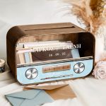 Κουτί Γάμου Ορθογώνιο για Ευχές με Ονόματα και Ημερομηνία