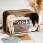 Κουτί Γάμου για Ευχές σε Ορθογώνιο Σχήμα με Ονόματα