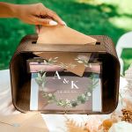 Γαμήλιο Κουτί Ευχών Ξύλινο Προσωποποιημένο σε Ορθογώνιο Σχήμα