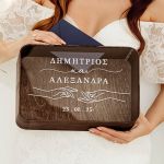 Κουτί Ευχών Γάμου Ξύλινο σε Ορθογώνιο Σχήμα με Ονόματα