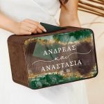 Κουτί Ευχών Ξύλινο Προσωποποιημένο Γάμου σε Ορθογώνιο Σχήμα