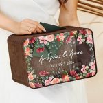 Κουτί Ευχών για Γάμο Ορθογώνιο με Ονόματα και Ημερομηνία