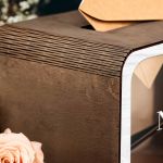 Γαμήλιο Κουτί Ευχών με Ονόματα σε Ορθογώνιο Σχήμα