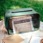 Κουτί Ευχών Γάμου Ξύλινο σε Ορθογώνιο Σχήμα με Ονόματα