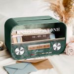 Γαμήλιο Κουτί Ευχών σε Ορθογώνιο Σχήμα με Ονόματα