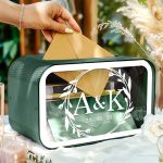 Κουτί για Ευχές Γάμου Ορθογώνιο, Προσωποποιημένο με Ονόματα