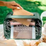 Κουτί Ευχών για Γάμο Ορθογώνιο από Ξύλο με Ονόματα