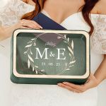 Κουτί Ευχών Γάμου με Μονογράμματα και Ημερομηνία