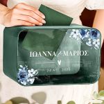 Κουτί Γάμου Ευχών Ξύλινο Εξατομικευμένο σε Σχήμα Ορθογώνιο