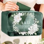 Κουτί Ευχών Ξύλινο Γάμου με Ορθογώνιο Σχήμα και Ονόματα