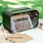 Κουτί Ευχών για Γάμο Ορθογώνιο από Ξύλο με Ονόματα