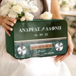 Γαμήλιο Κουτί Ευχών σε Ορθογώνιο Σχήμα με Ονόματα