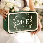 Κουτί Ευχών Γάμου με Μονογράμματα και Ημερομηνία